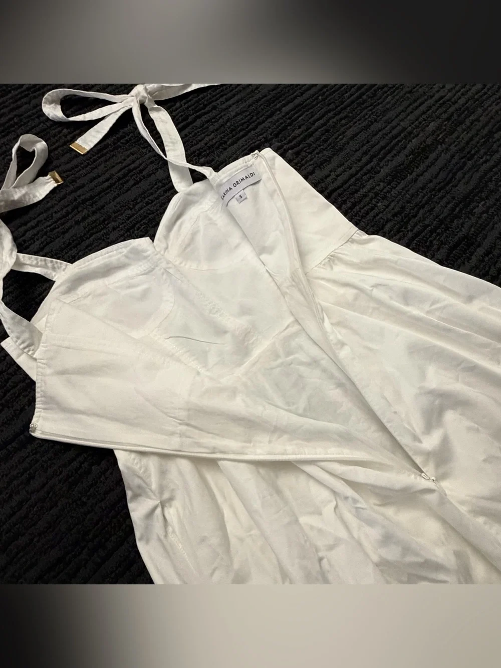 Karina Grimaldi Rio Corset Broderie Anglaise Tie Strap Maxi Dress - Picture 4 of 7